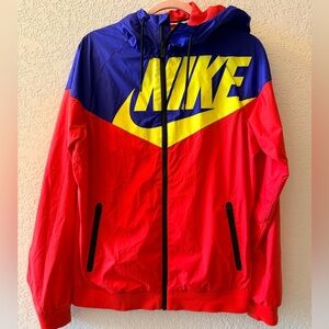 NIKE Windrunner GX1 Windbreaker Full Zipper Men’s Jacket Red Blue Yellow Size S